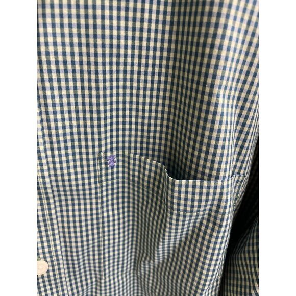 Mens Izod Non-Iron Stretch Gingham Check Dress Shirt 3XLT Cotton Polyester Blend - Picture 4 of 10